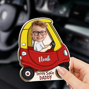 Custom Photo Drive Safe I Need You Here - Family Personalized Custom Car Visor Clip - Gift For Family Members