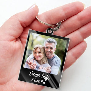 Custom Photo Love Is The Beauty Of The Soul - Couple Personalized Custom Shaped Acrylic Keychain - Gift For Husband Wife, Anniversary