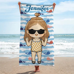 It’s Summer And Time For Wandering - Family Personalized Custom Beach Towel - Summer Vacation Gift, Birthday Pool Party Gift For Family Members