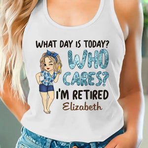 What Day Is Today - Personalized Custom Racer Back Tank Top - Appreciation, Retirement Gift For Coworkers, Work Friends, Colleagues