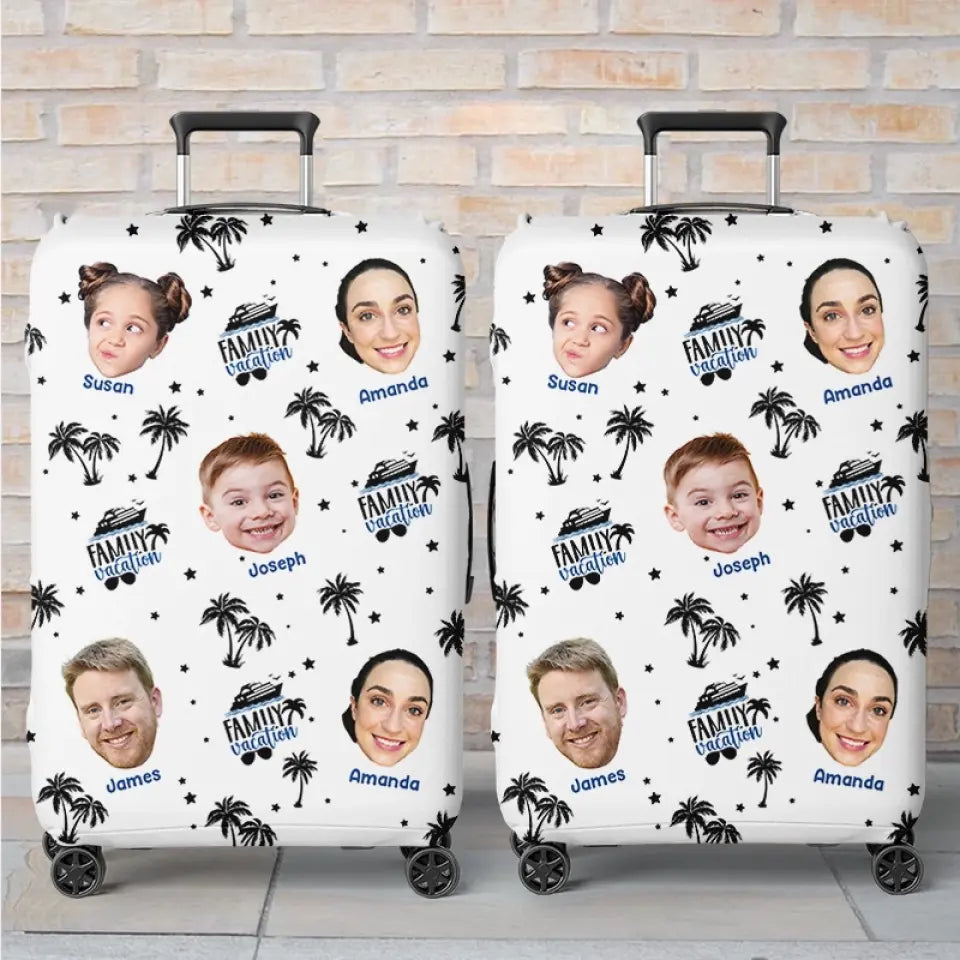 Custom Photo Making Memories One Trip At A Time - Family Personalized Custom Luggage Cover - Summer Vacation Gift For Family Members