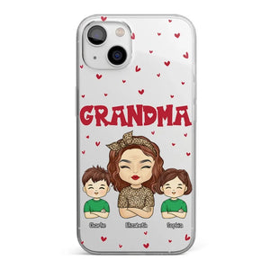 Our Beautiful Grandma Gave Us So Much Love - Family Personalized Custom Clear Phone Case - Gift For Mom, Grandma