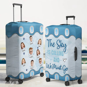 Custom Photo Side By Side, Exploring The Wide - Family Personalized Custom Luggage Cover - Summer Vacation Gift For Family Members