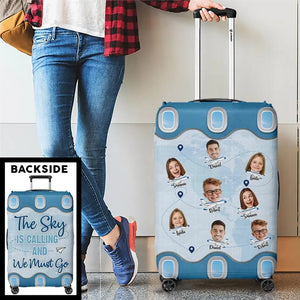 Custom Photo Side By Side, Exploring The Wide - Family Personalized Custom Luggage Cover - Summer Vacation Gift For Family Members