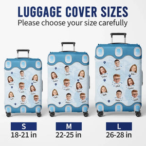 Custom Photo Side By Side, Exploring The Wide - Family Personalized Custom Luggage Cover - Summer Vacation Gift For Family Members