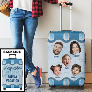 Custom Photo Let's Get On The Family Vacation - Family Personalized Custom Luggage Cover - Summer Vacation Gift For Family Members