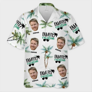 Custom Photo Family Vacation - Family Personalized Custom Unisex Tropical Hawaiian Aloha Shirt - Summer Vacation Gift For Family Members