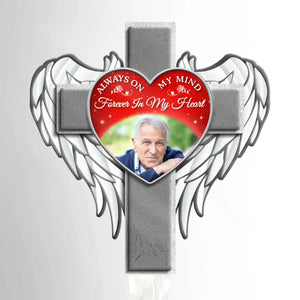 Custom Photo You Touched Our Lives - Memorial Personalized Custom Stain Glass Style Acrylic Garden Stake - Sympathy Gift For Family Members