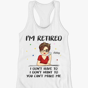 My Retirement Starts From Today - Personalized Custom Racer Back Tank Top - Appreciation, Retirement Gift For Coworkers, Work Friends, Colleagues