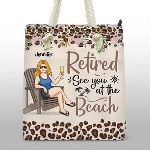 See You At The Beach - Family Personalized Custom Beach Bag - Appreciation, Retirement Gift For Grandma