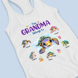 This Grandma Belongs To - Family Personalized Custom Racer Back Tank Top - Gift For Mom, Grandma