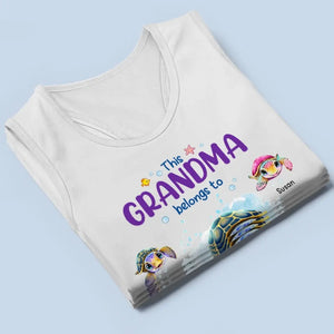 This Grandma Belongs To - Family Personalized Custom Racer Back Tank Top - Gift For Mom, Grandma