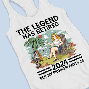 The Legend Has Retired - Personalized Custom Racer Back Tank Top - Appreciation, Retirement Gift For Coworkers, Work Friends, Colleagues