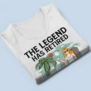 The Legend Has Retired - Personalized Custom Racer Back Tank Top - Appreciation, Retirement Gift For Coworkers, Work Friends, Colleagues