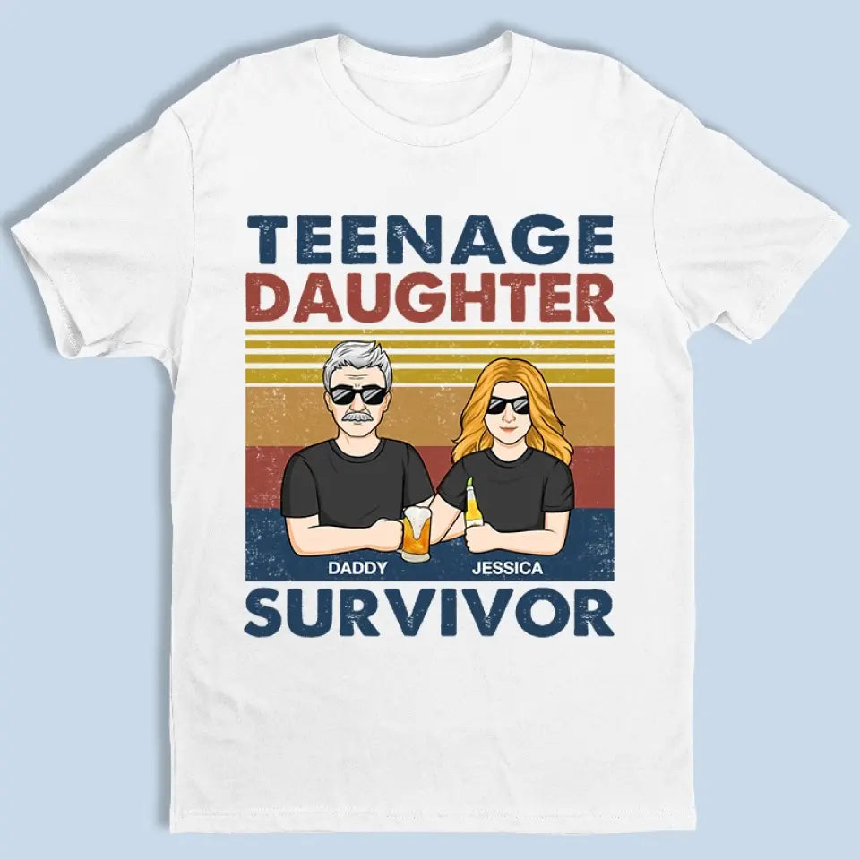 Teenager Daughter Survivor - Family Personalized Custom Unisex T-shirt, Hoodie, Sweatshirt - Gift For Dad