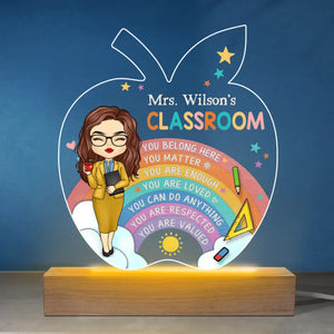 An Apple For The Teacher - Teacher Personalized Custom Shaped 3D LED Light - Gift For Teacher