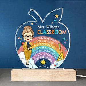 An Apple For The Teacher - Teacher Personalized Custom Shaped 3D LED Light - Gift For Teacher