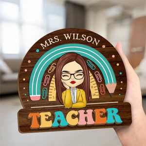 Teachers Plant The Seeds Of Knowledge That Grow Forever - Teacher Personalized Custom 2-Layered Wooden Plaque With Stand - Gift For Teacher