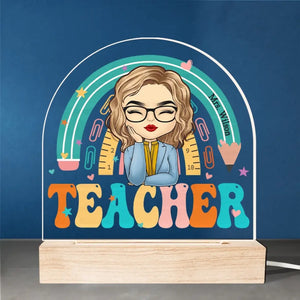 Queen Of The Classroom - Teacher Personalized Custom Shaped 3D LED Light - Gift For Teacher