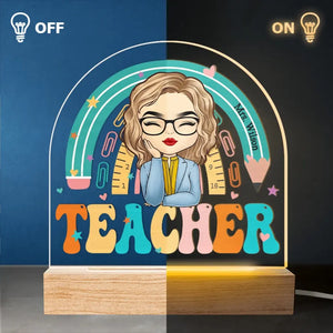 Queen Of The Classroom - Teacher Personalized Custom Shaped 3D LED Light - Gift For Teacher