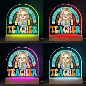 Queen Of The Classroom - Teacher Personalized Custom Shaped 3D LED Light - Gift For Teacher