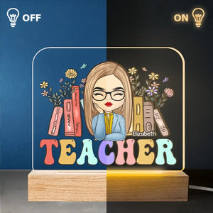 Where Passionate Teaching Takes Root - Teacher Personalized Custom Rectangle Shaped 3D LED Light - Gift For Teacher