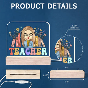 Where Passionate Teaching Takes Root - Teacher Personalized Custom Rectangle Shaped 3D LED Light - Gift For Teacher