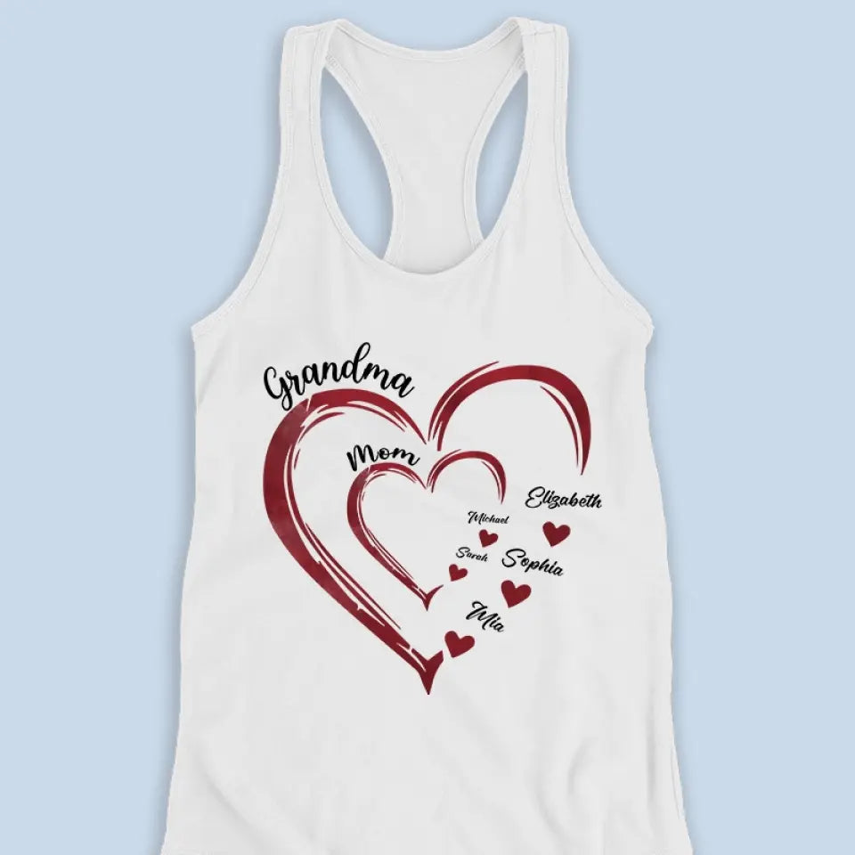 An Amazing Journey Of A Mother - Family Personalized Custom Racer Back Tank Top - Gift For Mom, Grandma