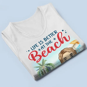 Life Is Better At The Beach - Dog Personalized Custom Racer Back Tank Top - Gift For Pet Owners, Pet Lovers