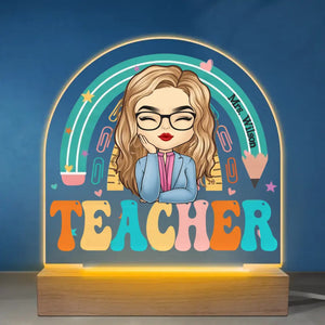 Queen Of The Classroom - Teacher Personalized Custom Shaped 3D LED Light - Gift For Teacher