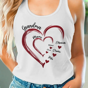 An Amazing Journey Of A Mother - Family Personalized Custom Racer Back Tank Top - Gift For Mom, Grandma