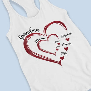 An Amazing Journey Of A Mother - Family Personalized Custom Racer Back Tank Top - Gift For Mom, Grandma