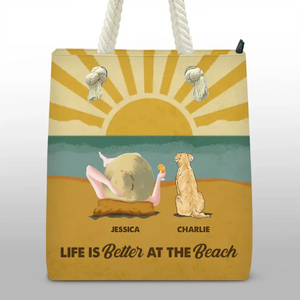 Life Is Better At The Beach - Dog Personalized Custom Beach Bag - Summer Vacation Gift For Pet Owners, Pet Lovers