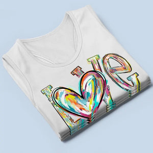 Love's Around Grandma Life - Family Personalized Custom Racer Back Tank Top - Gift For Mom, Grandma