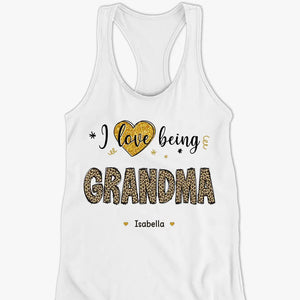 Being A Grandma, Being A Golden Life - Family Personalized Custom Racer Back Tank Top - Gift For Mom, Grandma