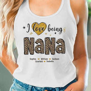 Being A Grandma, Being A Golden Life - Family Personalized Custom Racer Back Tank Top - Gift For Mom, Grandma