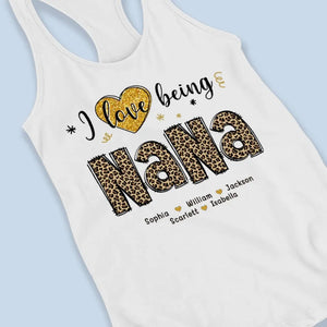 Being A Grandma, Being A Golden Life - Family Personalized Custom Racer Back Tank Top - Gift For Mom, Grandma