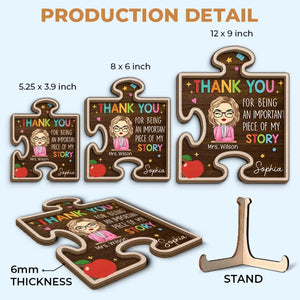 It Takes A Big Heart To Shape Little Minds - Teacher Personalized Custom 2-Layered Wooden Plaque With Stand - Gift For Teacher