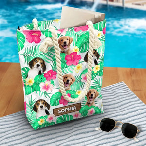 Custom Photo Life Is Better At The Beach - Dog & Cat Personalized Custom Beach Bag - Summer Vacation Gift For Pet Owners, Pet Lovers