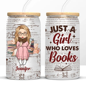 She Is A Bookworm - Book Lovers Personalized Custom Glass Cup, Iced Coffee Cup - Gift For Book Lovers