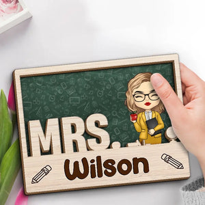 Welcome To My Classroom - Teacher Personalized Custom 2-Layered Wooden Plaque With Stand - Gift For Teacher