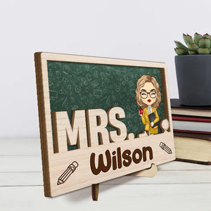 Welcome To My Classroom - Teacher Personalized Custom 2-Layered Wooden Plaque With Stand - Gift For Teacher