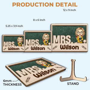 Welcome To My Classroom - Teacher Personalized Custom 2-Layered Wooden Plaque With Stand - Gift For Teacher