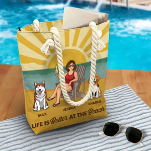 Best Dog Mom Ever - Dog Personalized Custom Beach Bag - Summer Vacation Gift For Pet Owners, Pet Lovers