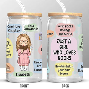 Read Books Change The World - Book Lovers Personalized Custom Glass Cup, Iced Coffee Cup - Gift For Book Lovers