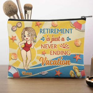 Retired See You At The Beach - Family Personalized Custom Cosmetic Bag - Gift For Mom, Grandma