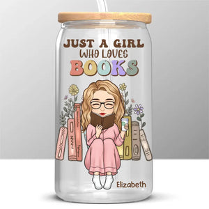 Bookworm's Delight - Personalized Custom Glass Cup, Iced Coffee Cup - Gift For Book Lovers