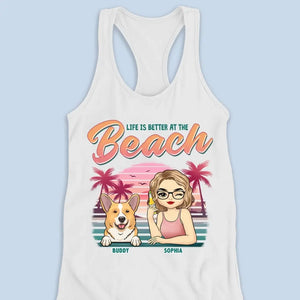 See You At The Beach - Dog Personalized Custom Racer Back Tank Top - Gift For Pet Owners, Pet Lovers