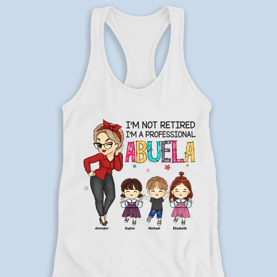 The True Power Behind The Power - Family Personalized Custom Racer Back Tank Top - Gift For Mom, Grandma