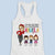 The True Power Behind The Power - Family Personalized Custom Racer Back Tank Top - Gift For Mom, Grandma